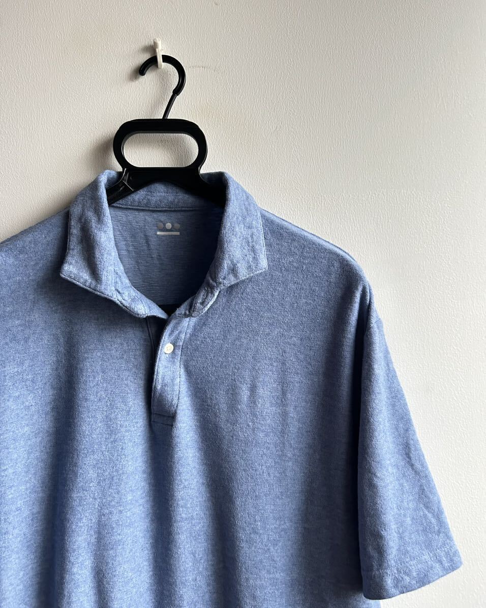 [ прекрасный товар ]three dots рубашка-поло короткий рукав мужской M пирог ru ткань сделано в Японии Three Dots 