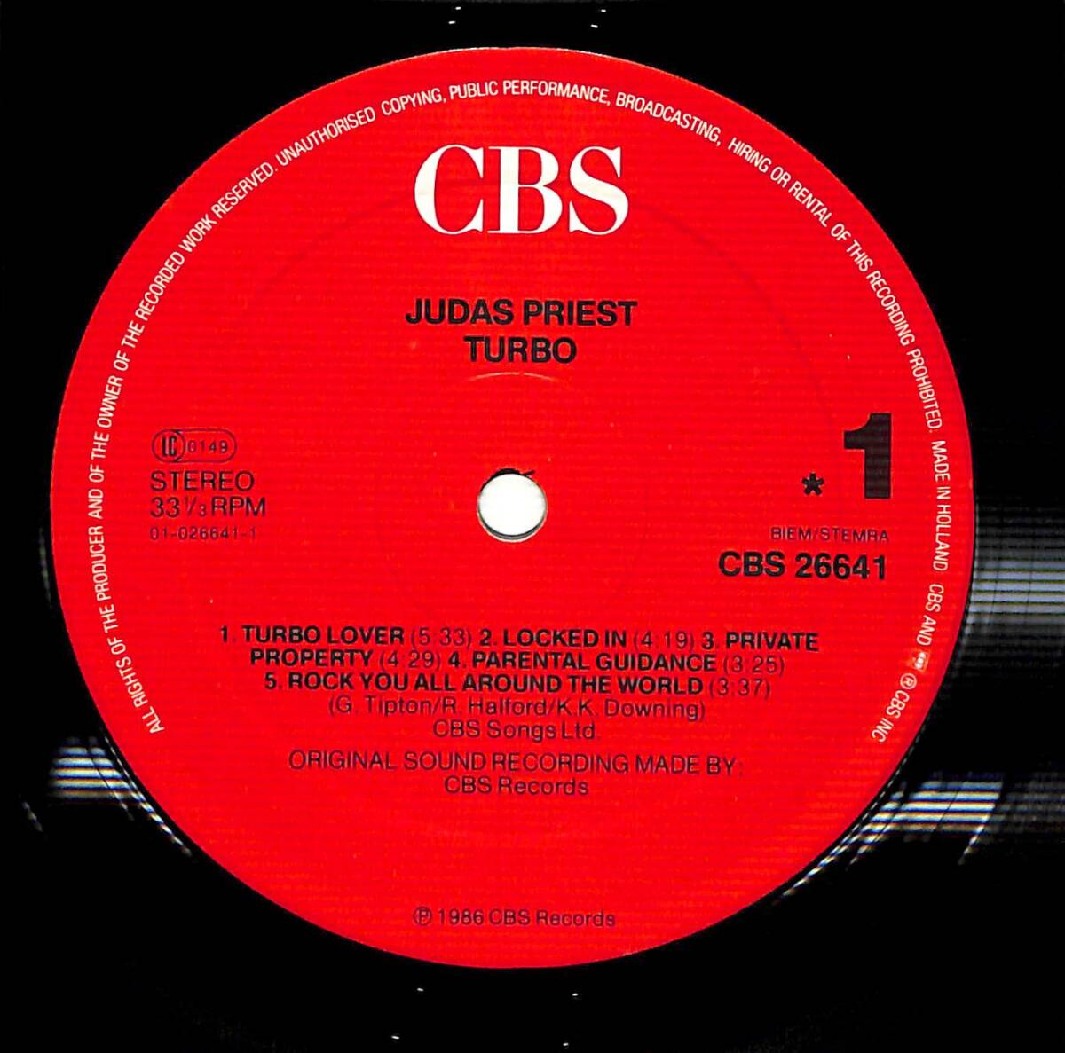 e3814/LP/蘭/Judas Priest/Turbo_画像3