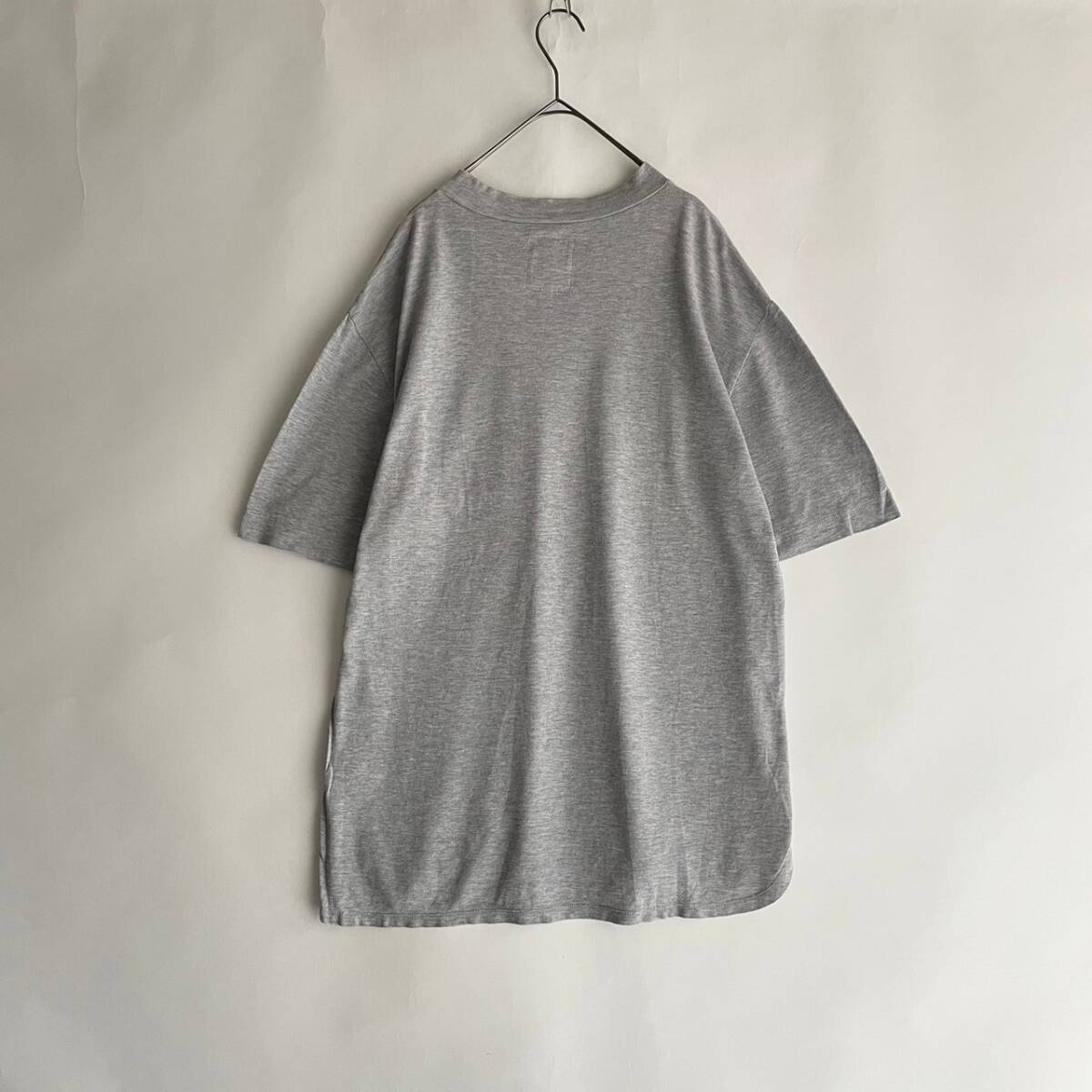 STILL BY HAND 日本製 スティルバイハンド カノコモックネックティー Tシャツ 鹿ノ子 ポケット付き モックネック グレー size 48 skの画像2