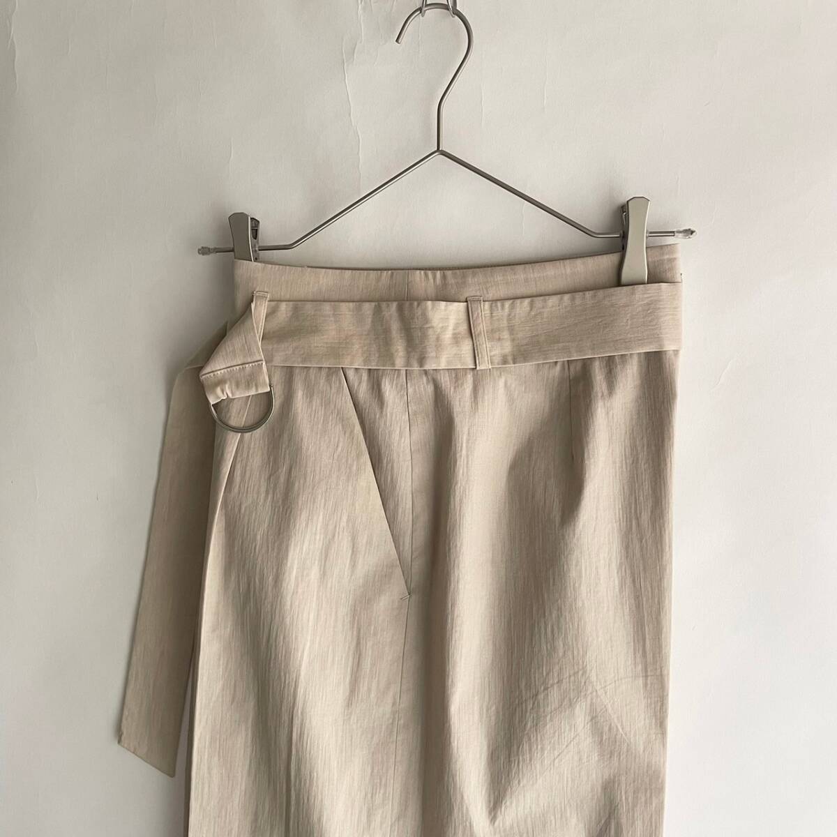 [ прекрасный товар ] ANAYI сделано в Японии Anayi широкий брюки bell tedo широкий слаксы брюки one tuck центральный Press linen. бежевый size 38 sk