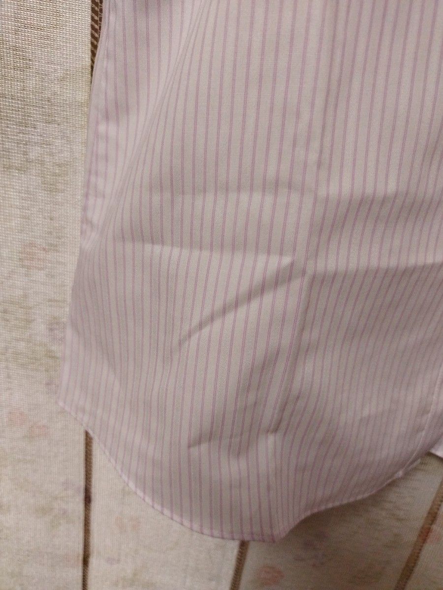 オンリー　ブラウス　シャツ　リクルート　ストライプ　9　半袖　美品　袖口リボン