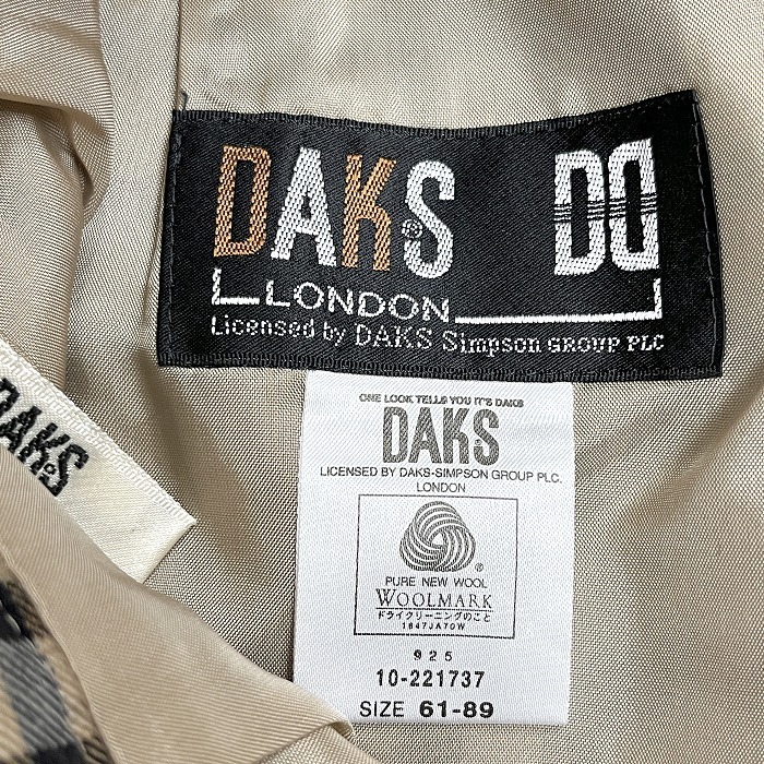 ダックス ロンドン DAKS LONDON スカート チェック ピュアニューウール100%(裏地：キュプラ100%) 61-89 ブラウン 茶×黒×白 レディース_画像3