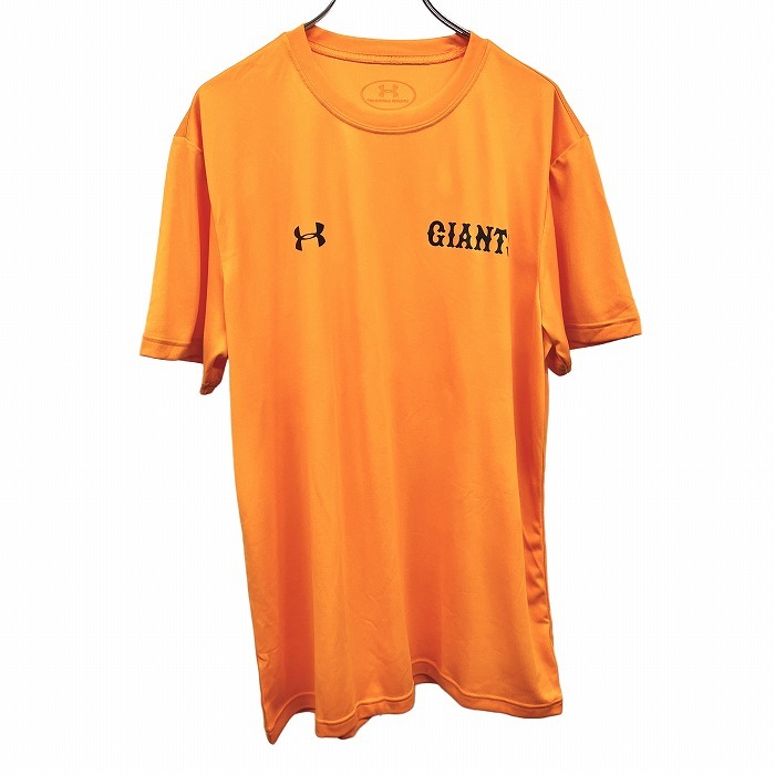 アンダーアーマー|読売ジャイアンツ 巨人 UNDER ARMOUR|YOMIURI GIANTS 野球 応援シャツ Tシャツ 半袖 ポリ100% オレンジ メンズ_画像1