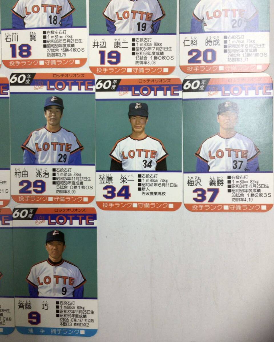 タカラプロ野球カードゲーム　昭和60年度　ロッテオリオンズ　28枚　落合博満　1985年_画像7