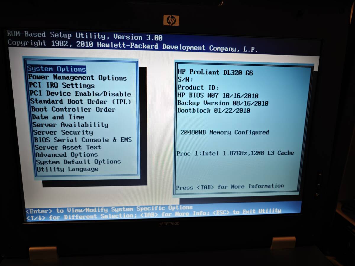 HPサーバー ProLiant DL320 G6 / Xeon L5609 1.86GHz/ 20GB / 2TB HDD*4_画像6