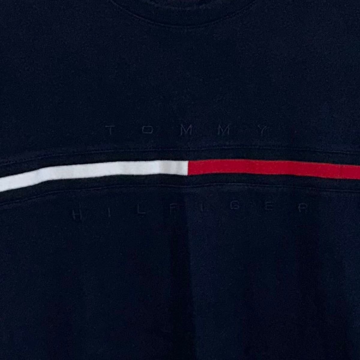 【極美品】トミーヒルフィガー TOMMY HILFIGER Tシャツ 半袖 Lサイズ ネイビー 刺繍