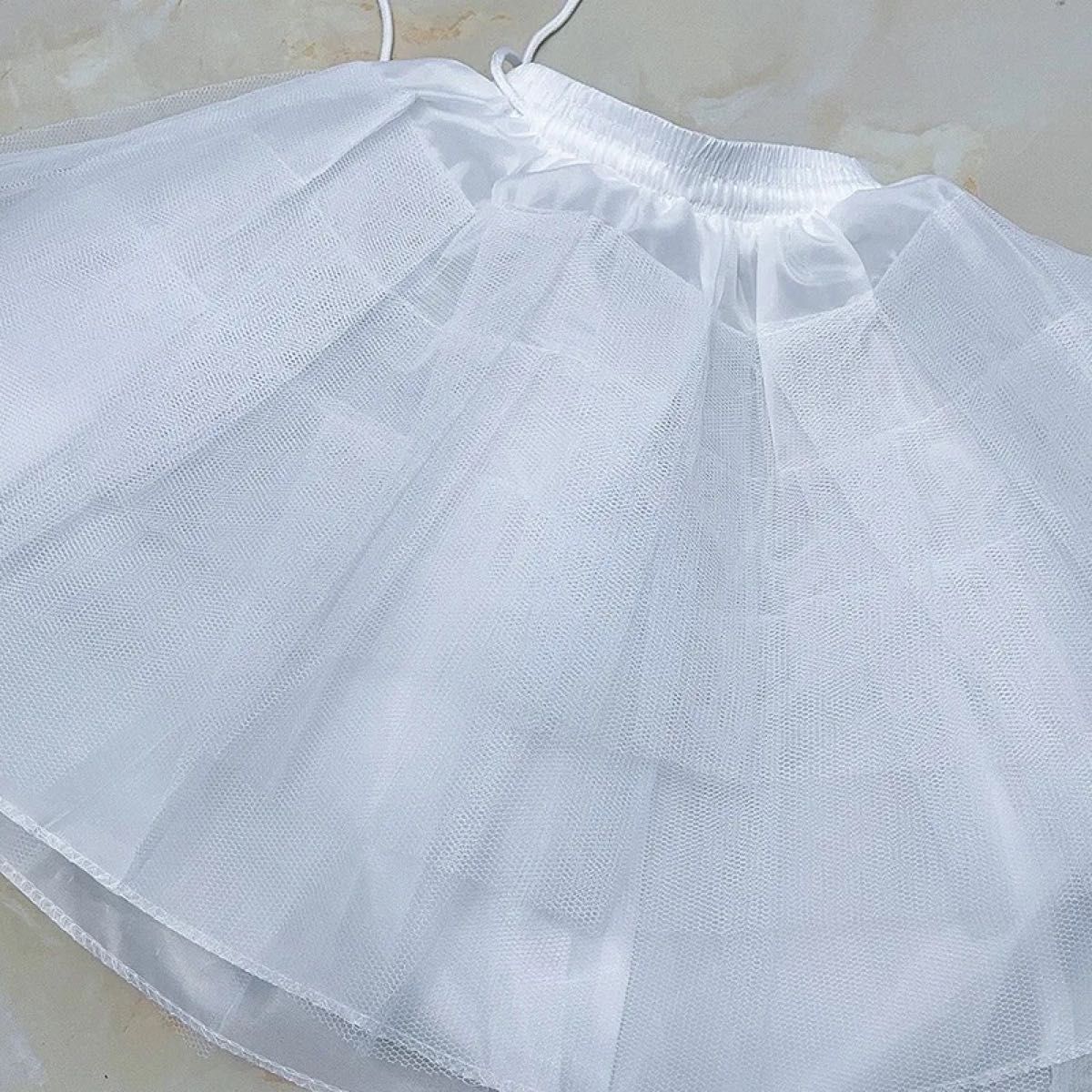 ボリュームパニエ ドレス フリル コスプレ ウェディング スカート パニエ 白 ホワイト 発表会 子供 キッズ