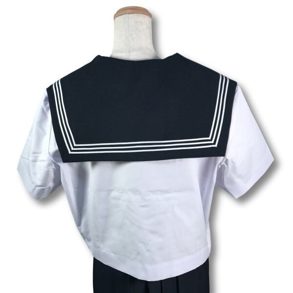 [ new goods unused goods ] sailor summer clothing on .& extra skirt 1 put on * school uniform * width opening * navy blue collar * white 3 line * white color * white body *175A*19 number (SB175A)