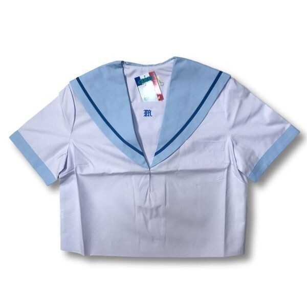[ new goods unused goods ] sailor summer clothing on .& extra skirt 1 put on * school uniform * width opening * light blue collar * blue 1 line * white color * white body *160A*13 number (SAA13G)