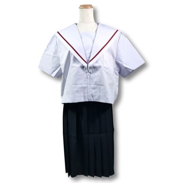 【新品未使用品】セーラー夏服上衣&おまけスカート1着★学生服*前開き*白襟*レッド1ライン*白色*ホワイトボディ*175A*19号(SQ175A)_画像8