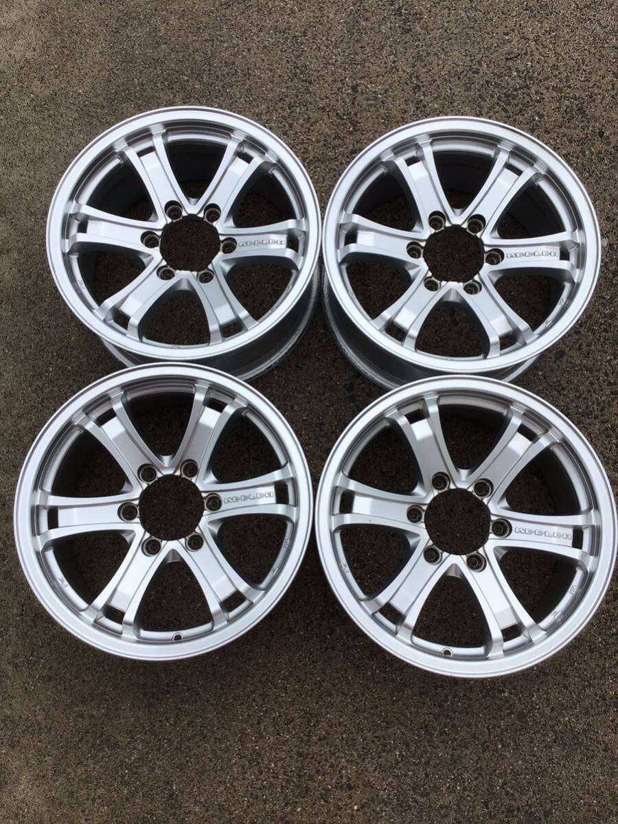 ★程度良★weds KEELER ウェッズ キーラー アルミホイール 17×7.5J+25 139.7-6H 中古品4本プラド　ハイラックスサーフ等