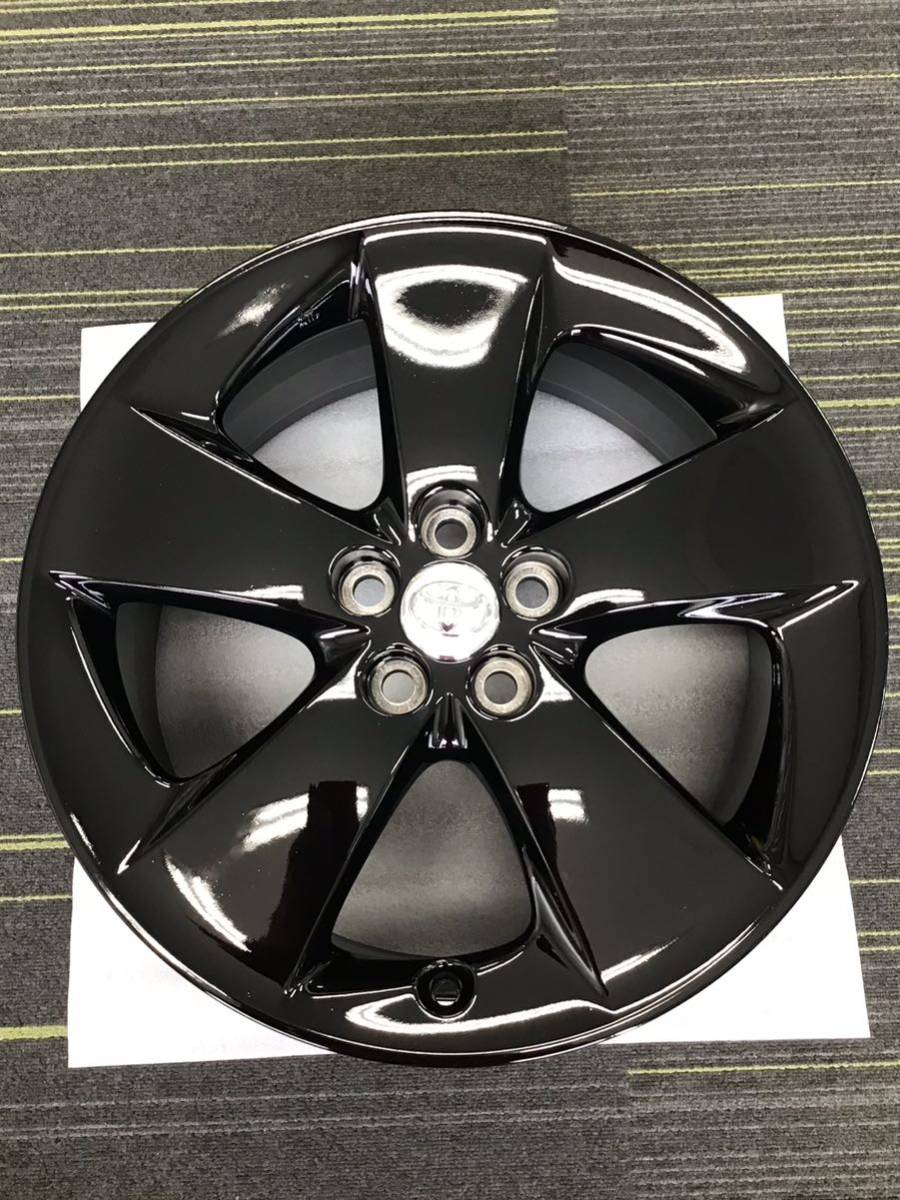 ★艶有りブラック★再塗装TOYOTA 30プリウス純正アルミホイール 17×7J+50 100-5H 中古品4本_画像3