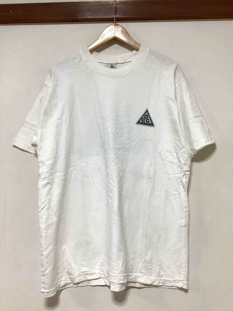 へ1385 NIKE ACG ナイキacg プリントTシャツ 半袖Tシャツ XXL相当 ホワイト ストリート 古着 オールド_画像2