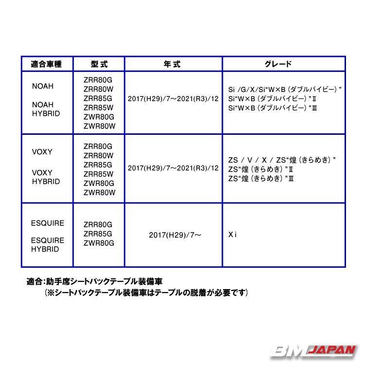 ノア ヴォクシー エスクァイア 80系 ZRR ZWR80.85後期 H29.7- シートカバー 7人乗り 1〜3列PVC カーシート キルトスタイル ブラックレザー_画像7