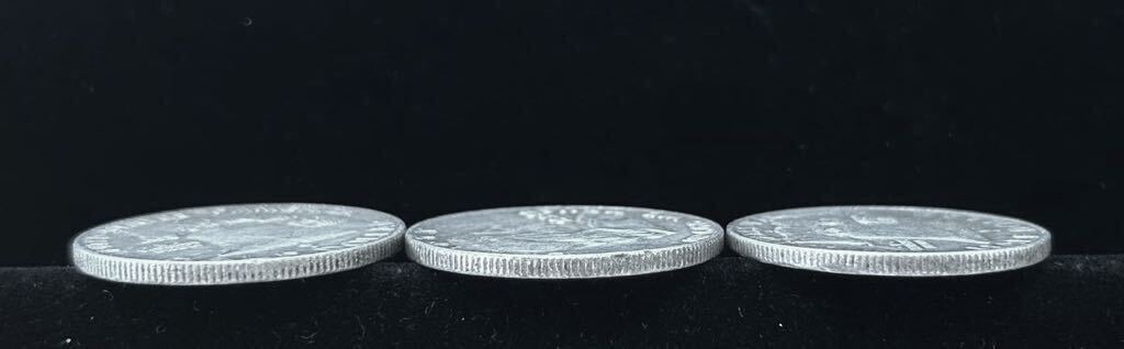 【美品】アメリカ 銀貨 リバティコイン 3枚まとめ フランクリン 50セント 1957 1958 ハーフダラー HARF DOLLAR 硬貨 コイン 0d ⑥_画像6