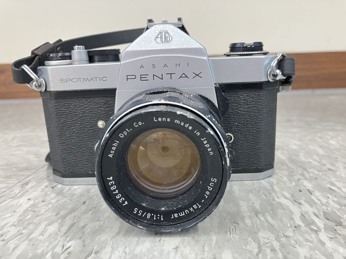 【1円スタート】ASAHI PENTAX SPOTMATIC SP アサヒ ペンタックス 1:1.8 55mm フィルムカメラ レンズ劣化有 ジャンク 0001F_画像1