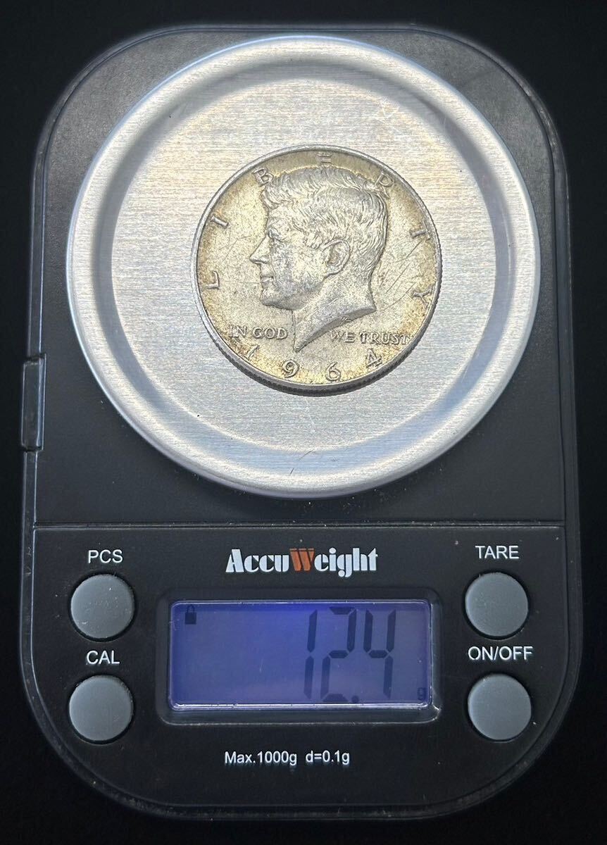 アメリカ 銀貨 リバティコイン ケネディ 1964年 50セント ハーフダラー HARF DOLLAR 古銭 硬貨 0d ⑤_画像5