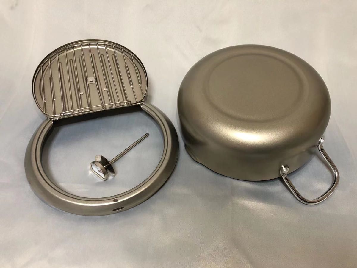 楽々天ぷら鍋 鉄製 温度計付 揚げ鍋20cm バット蓋付