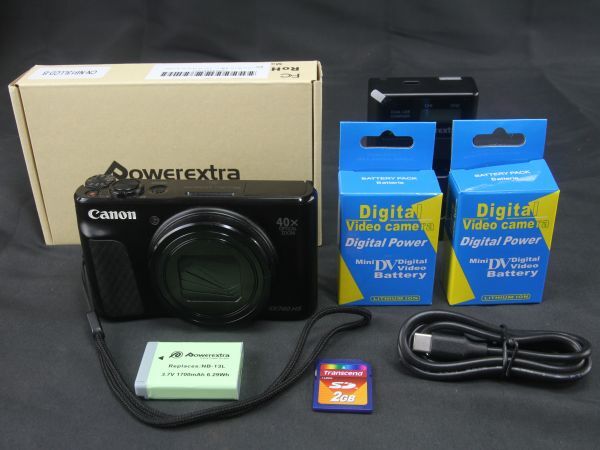 CANON PowerShot SX740HS 光学 ４０倍ズーム ４K動画 Wi-Fi 互換バッテリー×２とチャージャー メディア付き 試写OK なかなか綺麗の画像1