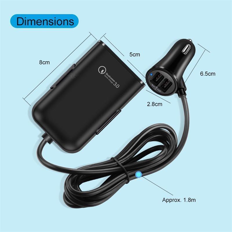  car charger cigar socket chigar lighter usb plug conversion extension power supply iphone outlet extension extension in-vehicle car Quick Charge 3.0