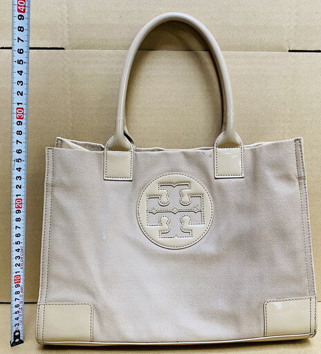 【サ-4-31】80 TORY BURCH トリーバーチ ハンドバック トートバッグ ブランドバッグ ベージュ 現状品_画像2