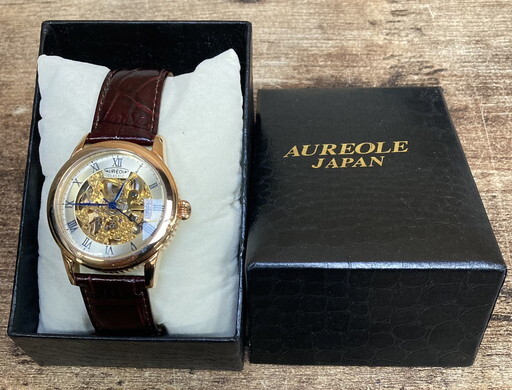 【に-4-46】60 AUREOLE CLASSIC AUTOMATIC オレオール 自動巻き 腕時計 メンズ クォーツ ウォッチ ジャンクの画像1