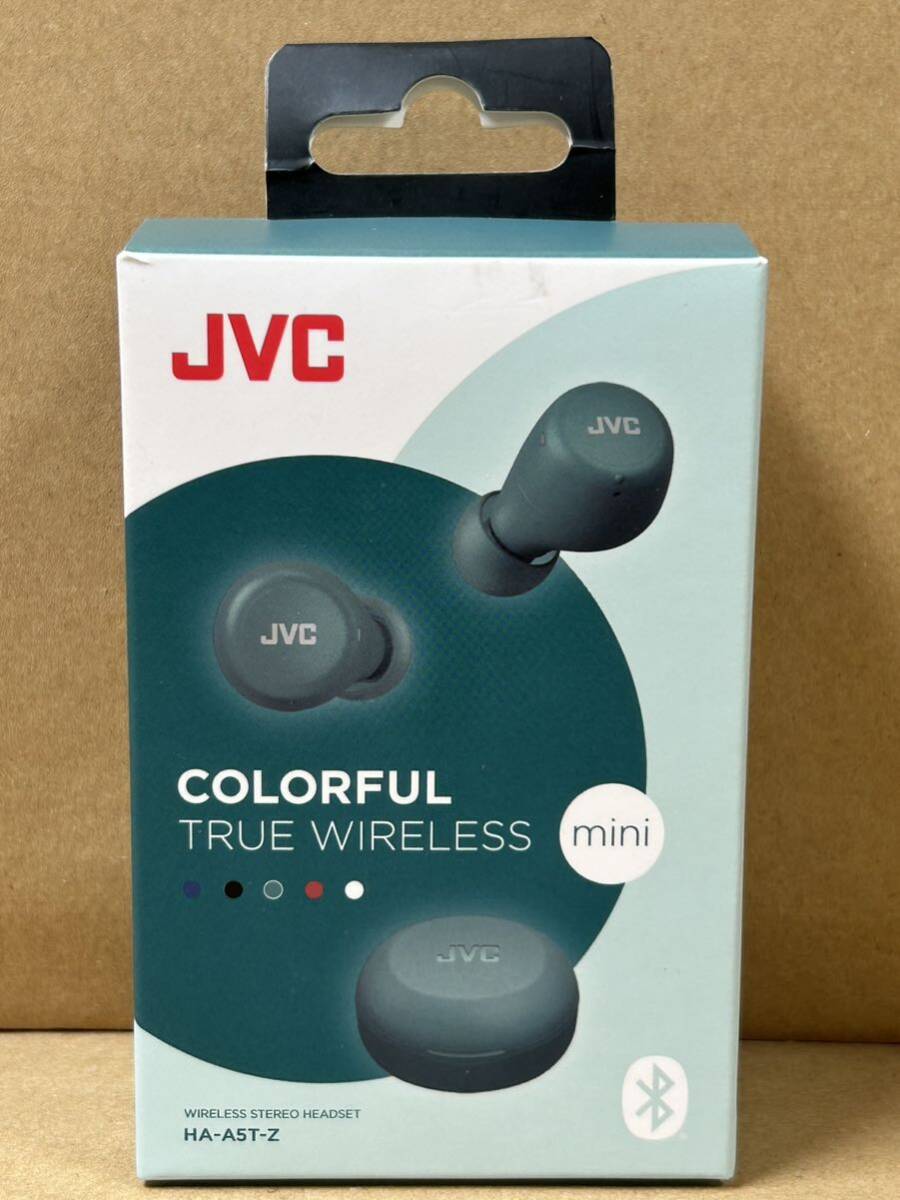 【た-5-120】60 未使用 JVC ワイヤレスイヤホン Bluetooth COLORFUL TRUE WIRELESS HA-A5T-Z グリーン_画像1