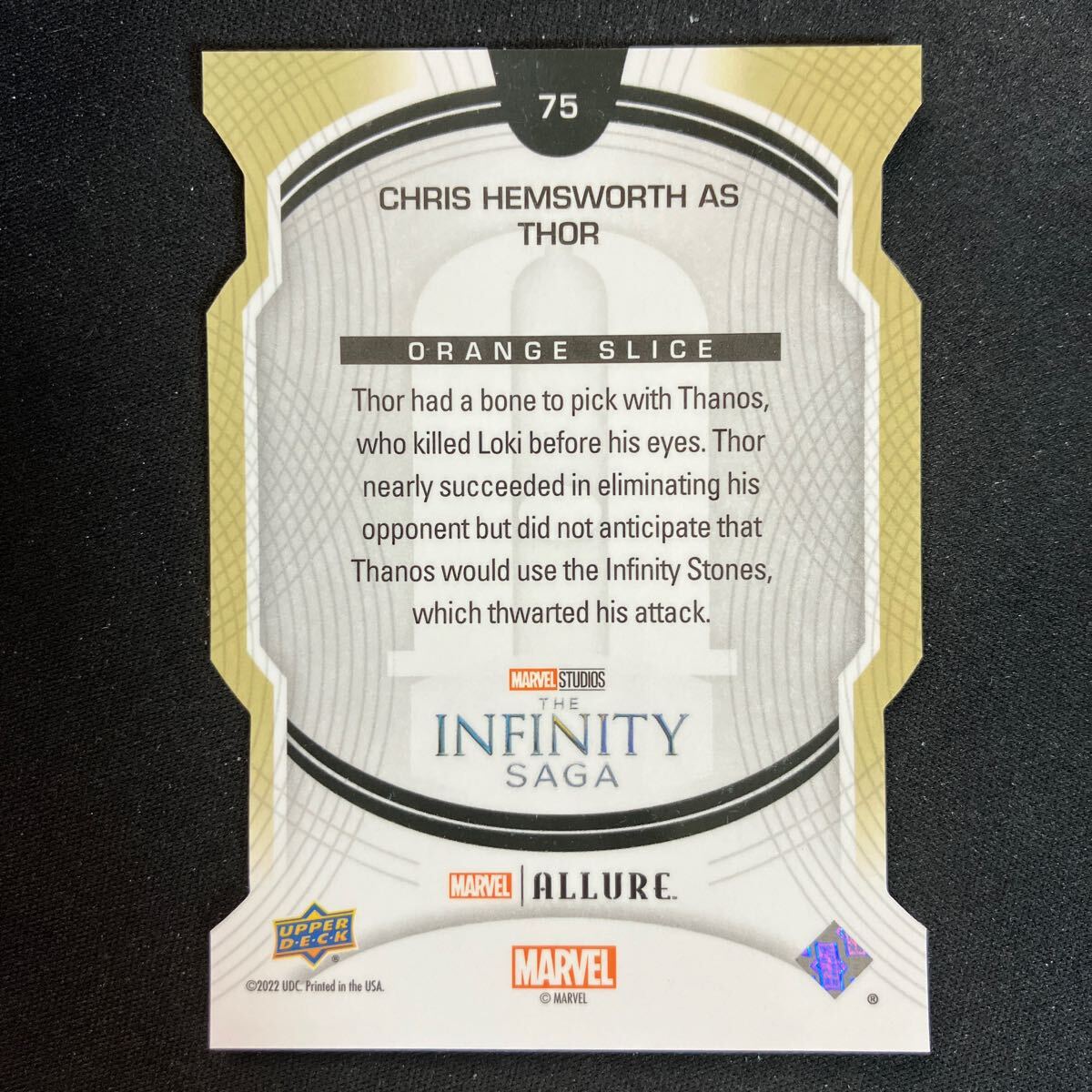 2022 Upper Deck Marvel Allure Avengers Chris Hemsworth Thor 75 Orange Sliceの画像2