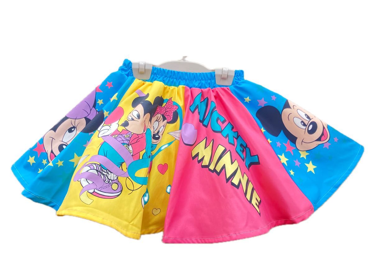 【新品】サイズ90 ディズニー　Tシャツ＋パニエインナーパンツ付きスカート　ガールズ　女児服　ミッキーマウス　ミニーマウス