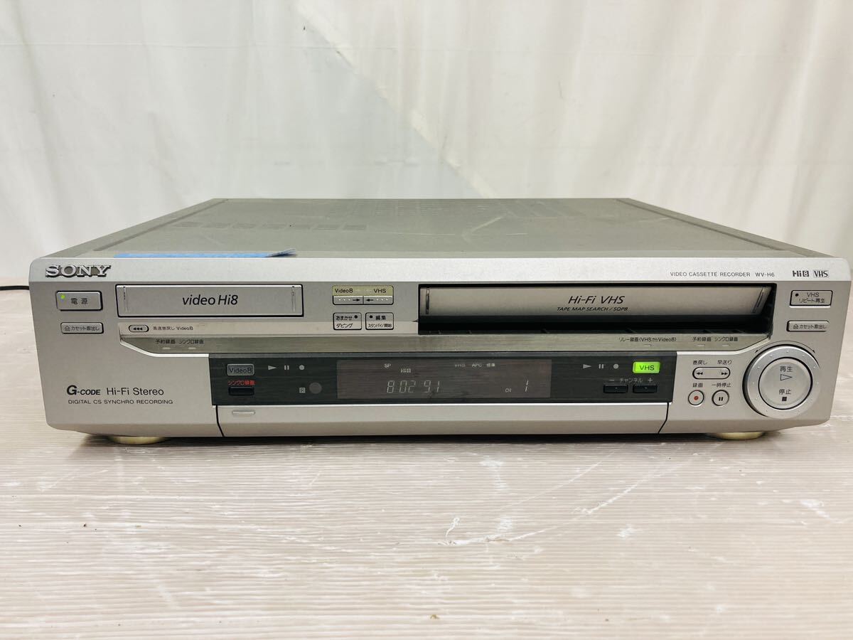 3e110 必見! SONY Hi8+VHS WV-H6　ダブルビデオデッキ ビデオカセットレコーダー WV-H6 通電のみ確認済み 動作未確認為ジャンク品扱い_画像2