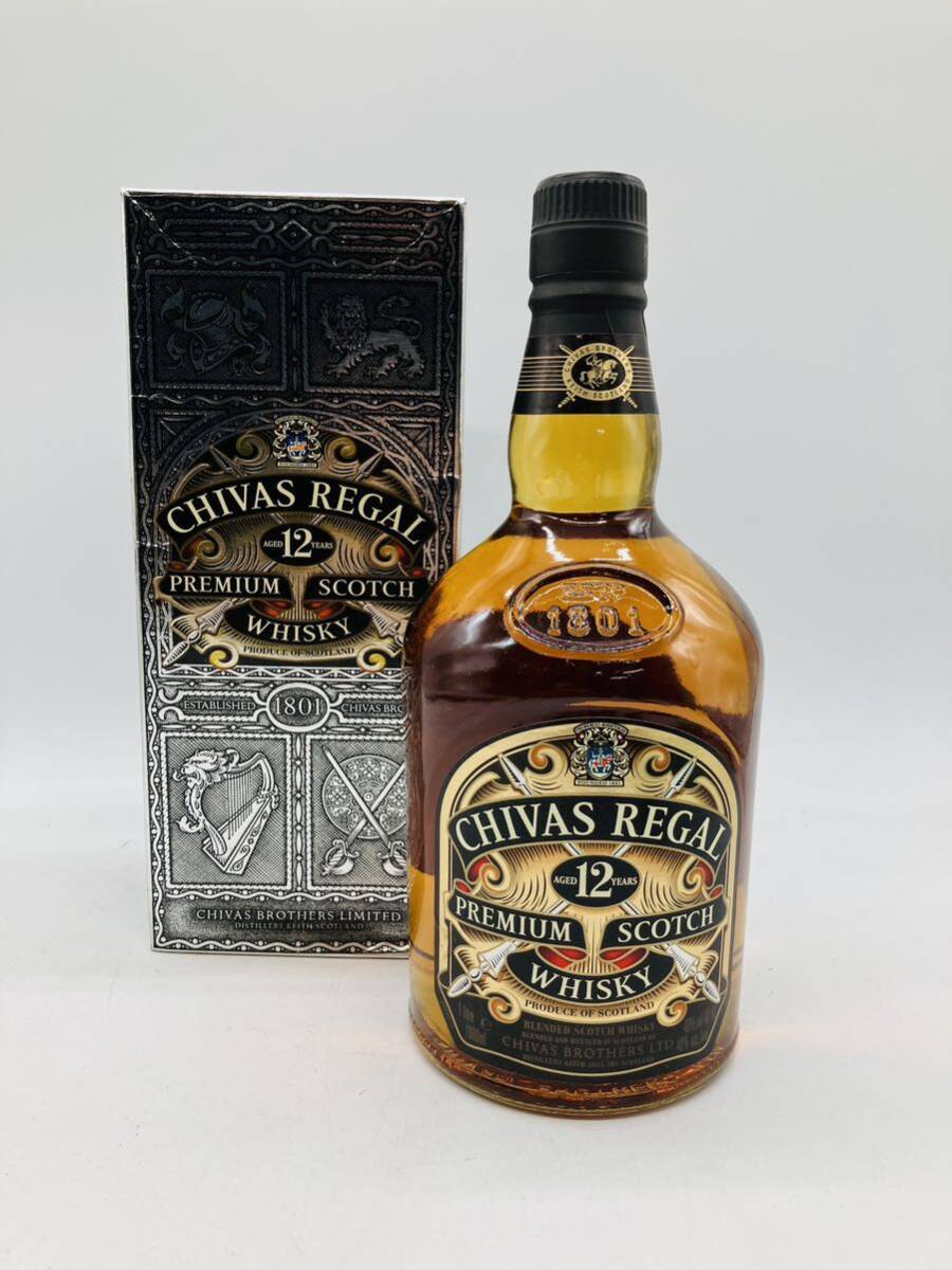 is10 必見! CHIVAS REGAL シーバスリーガル 12年 スコッチウイスキー 40％ 1000ml 箱付 古酒 未開栓 現状品 !_画像1