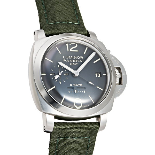 パネライ PANERAI ルミノール1950 8デイズ GMT PAM00233 ブラック文字盤 中古 腕時計 メンズ_画像2
