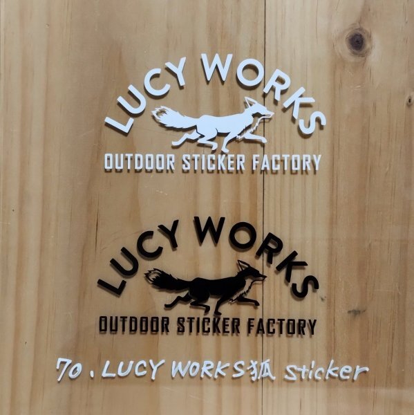 LUCYWORKS狐sticker【黒／Lサイズ】★キャンプステッカ_画像2