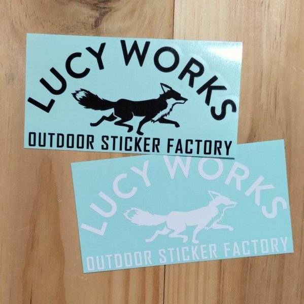 LUCYWORKS狐sticker【黒／Lサイズ】★キャンプステッカ_画像3