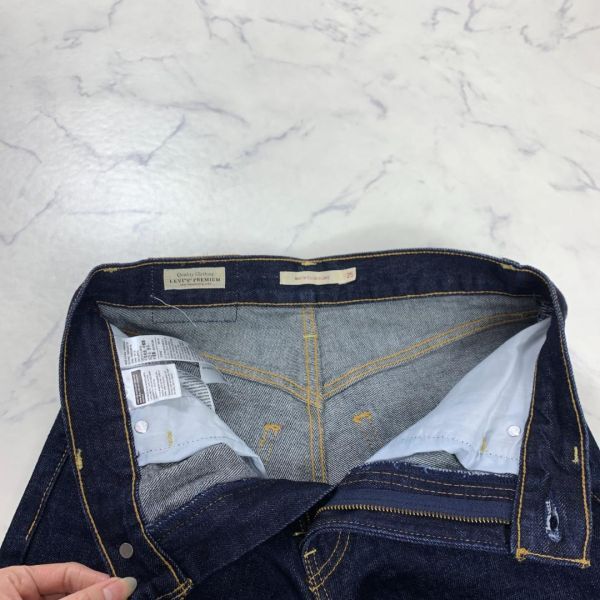 A2809 リーバイス デニム ジーンズ 綿 フレア 濃色 LEVI'S コットン ネイlビー MATH CLUB FLARE紺 25 S相当_画像4