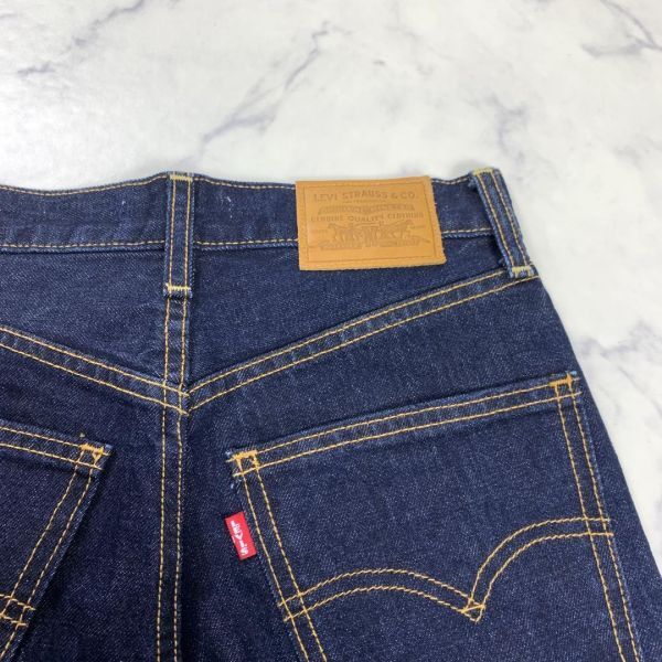 A2809 リーバイス デニム ジーンズ 綿 フレア 濃色 LEVI'S コットン ネイlビー MATH CLUB FLARE紺 25 S相当_画像8