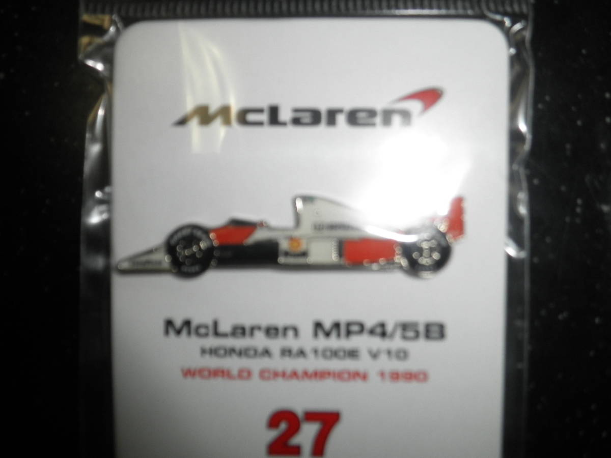 F1 アイルトン セナ マクラーレン ホンダ MP4/5B No.27 ピンバッチ 新品 即決_画像2