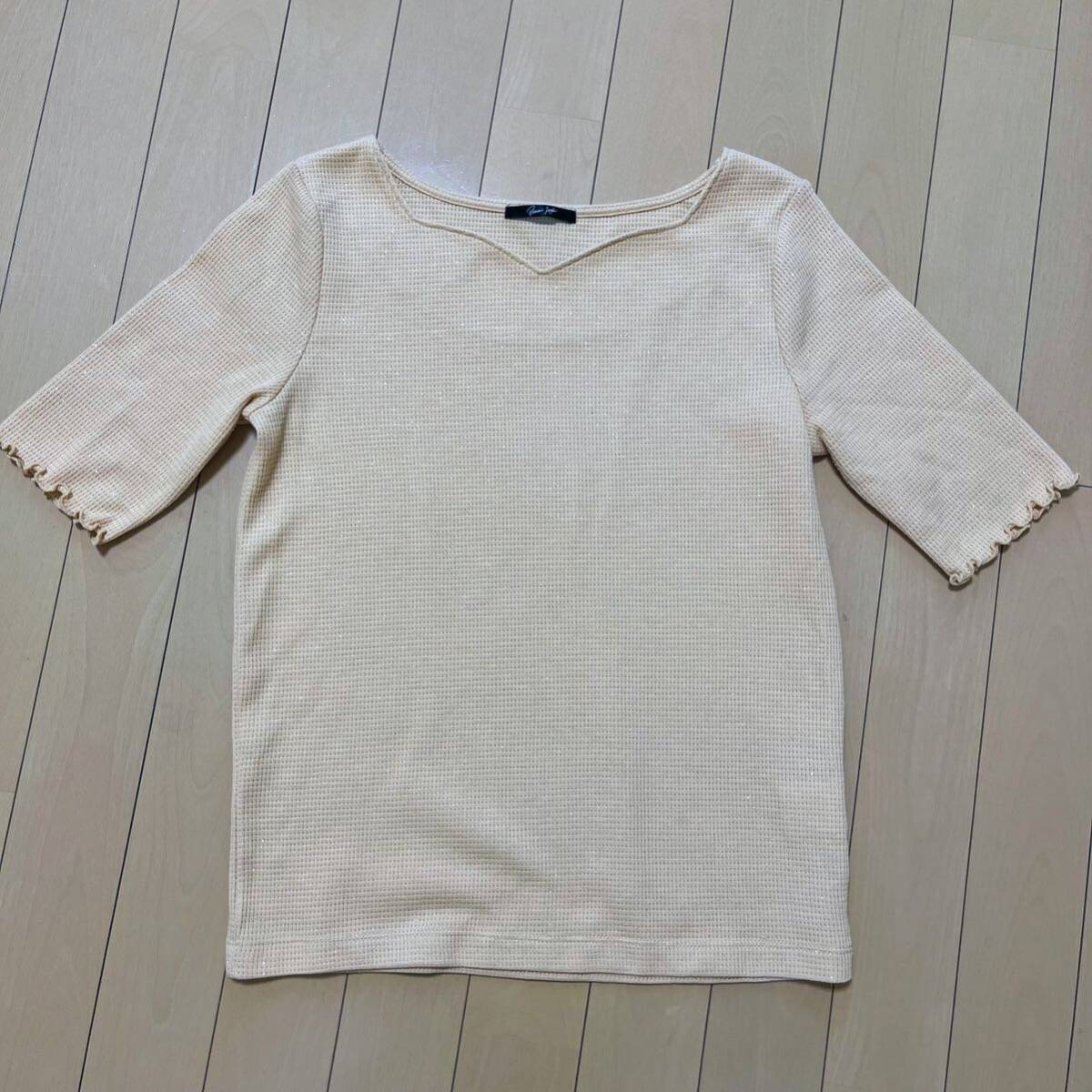 【美品】 Tシャツ 半袖 カットソー オレンジ レディース_画像8