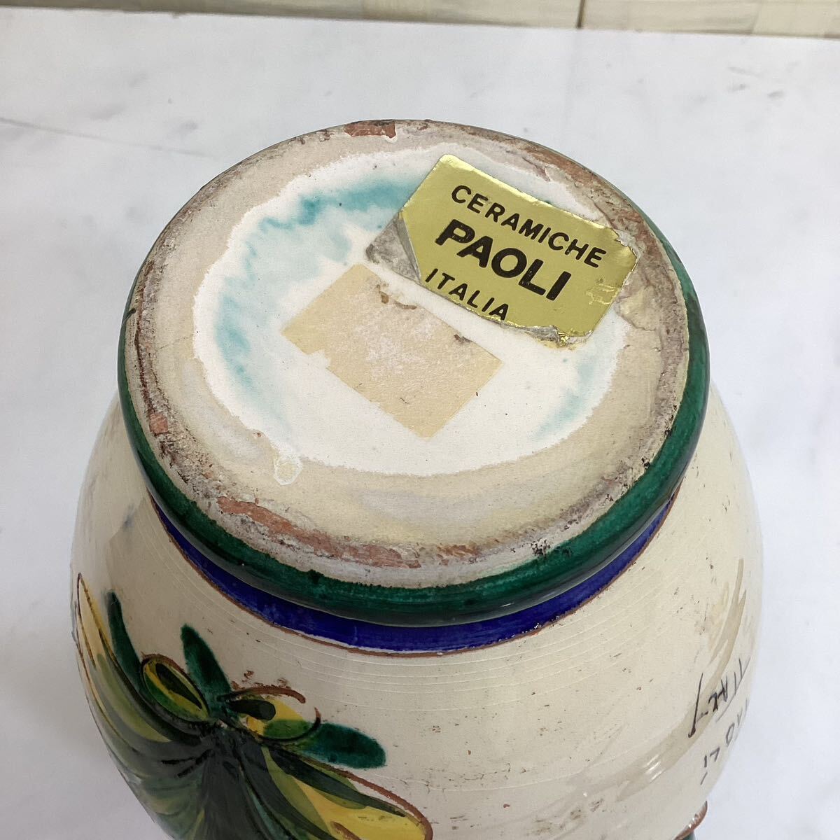イタリア製 花瓶 CERAMICHE PAOLI イタリア製 花瓶 壺 ペイントアート J117