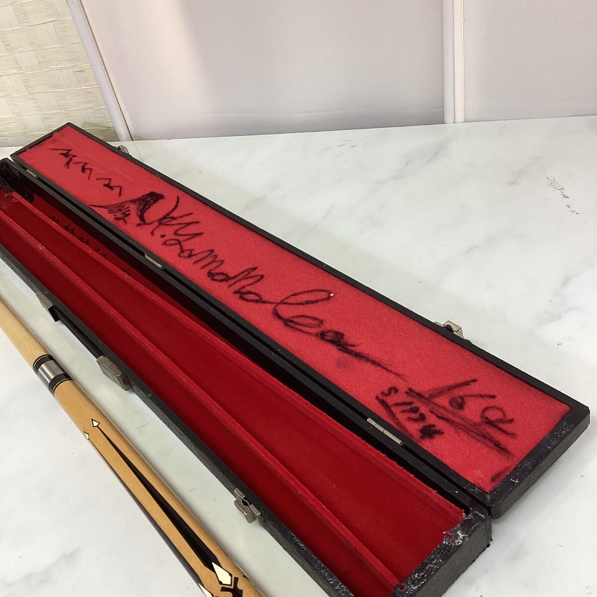 ビリアード キュー ケース付き 趣味 スポーツ 記名記載あり(U61 ビリアード キュー ケース付き 趣味 スポーツ 記名記載あり(U61