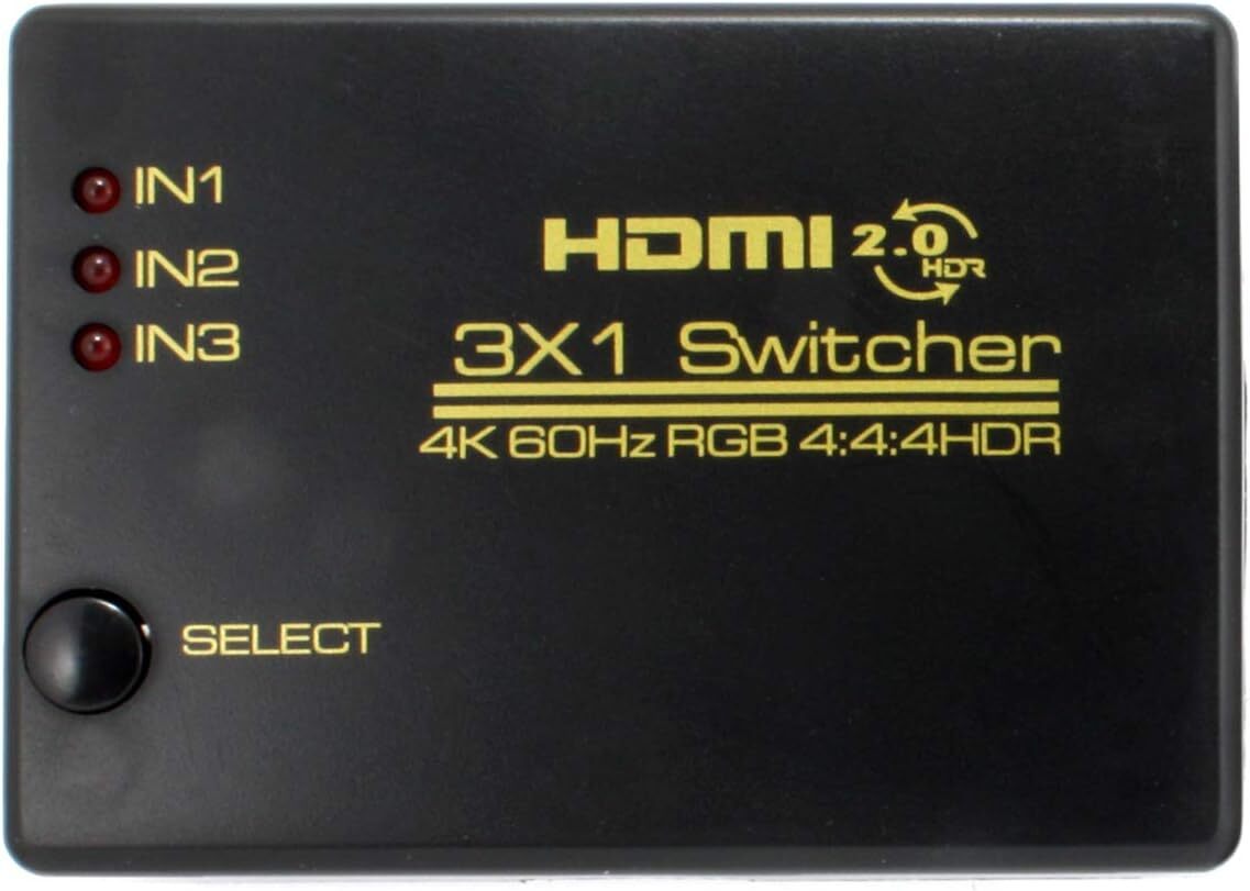 4K対応 リモコン付 3ポートHDMI 切替器 3入力1出力切り替えHDMIセレクター_画像2