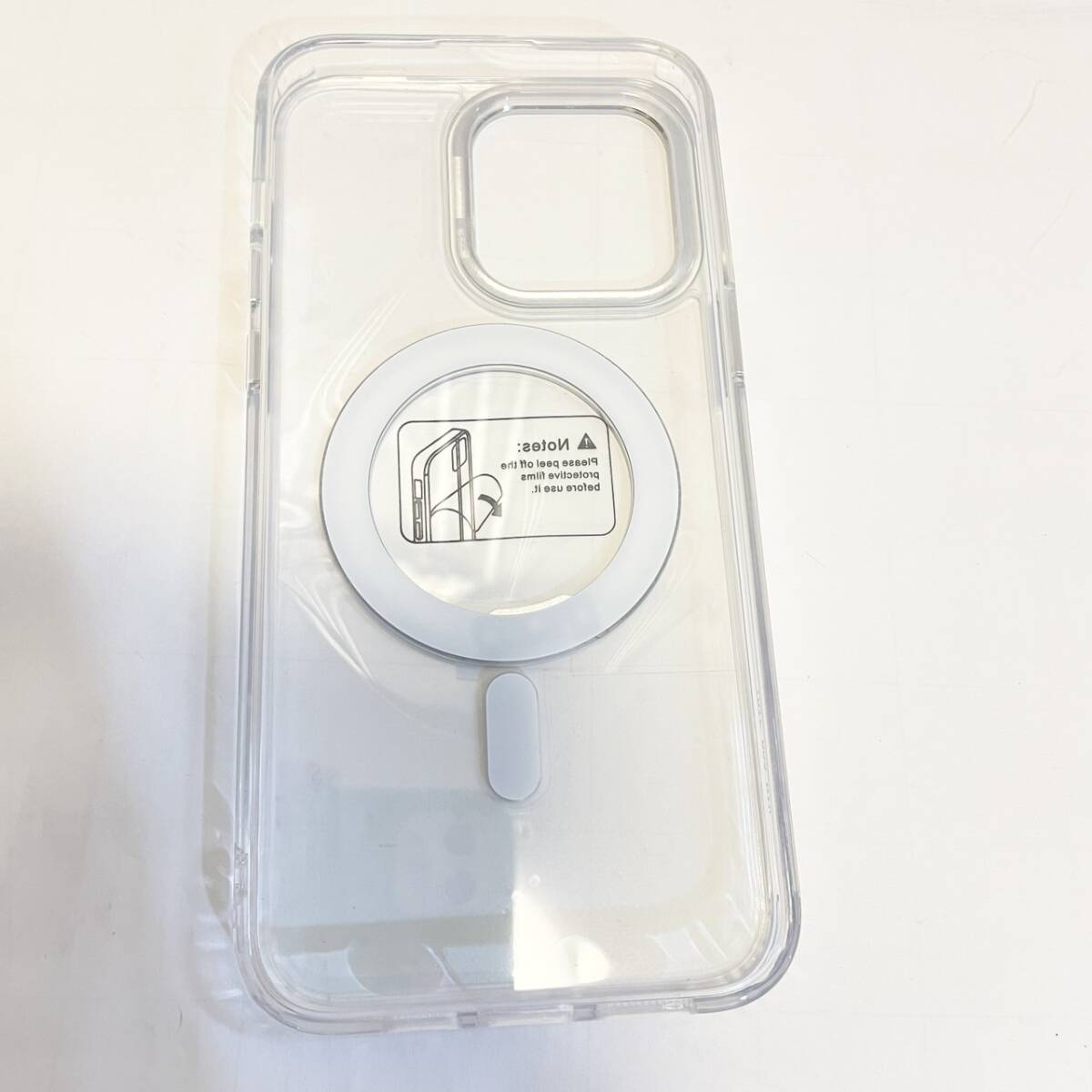 OURJOY iPhone 15 Pro Max 適用 ケース MagSafe対応 隠し収納式 多機能一体スタンド カバー ストラップホール付き・クリア_画像9