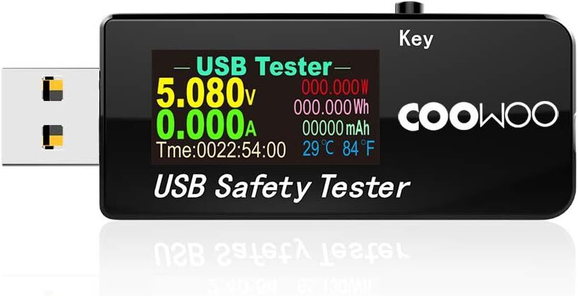 COOWOO USB電流電圧テスター チェッカー 3-30V/0-5.1A 急速充電QC2.0/QC3.0/MTK-PE/iphone2.4Aなど対応_画像1