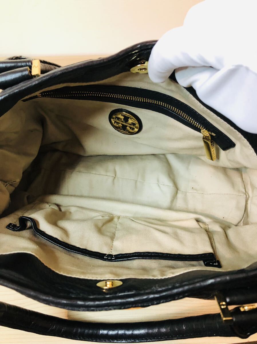 ◇ TORY BURCH トリーバーチ アマンダ レザー 2WAY トートバッグ ショルダーバッグ 肩掛けかばん レディース ブラック の画像4