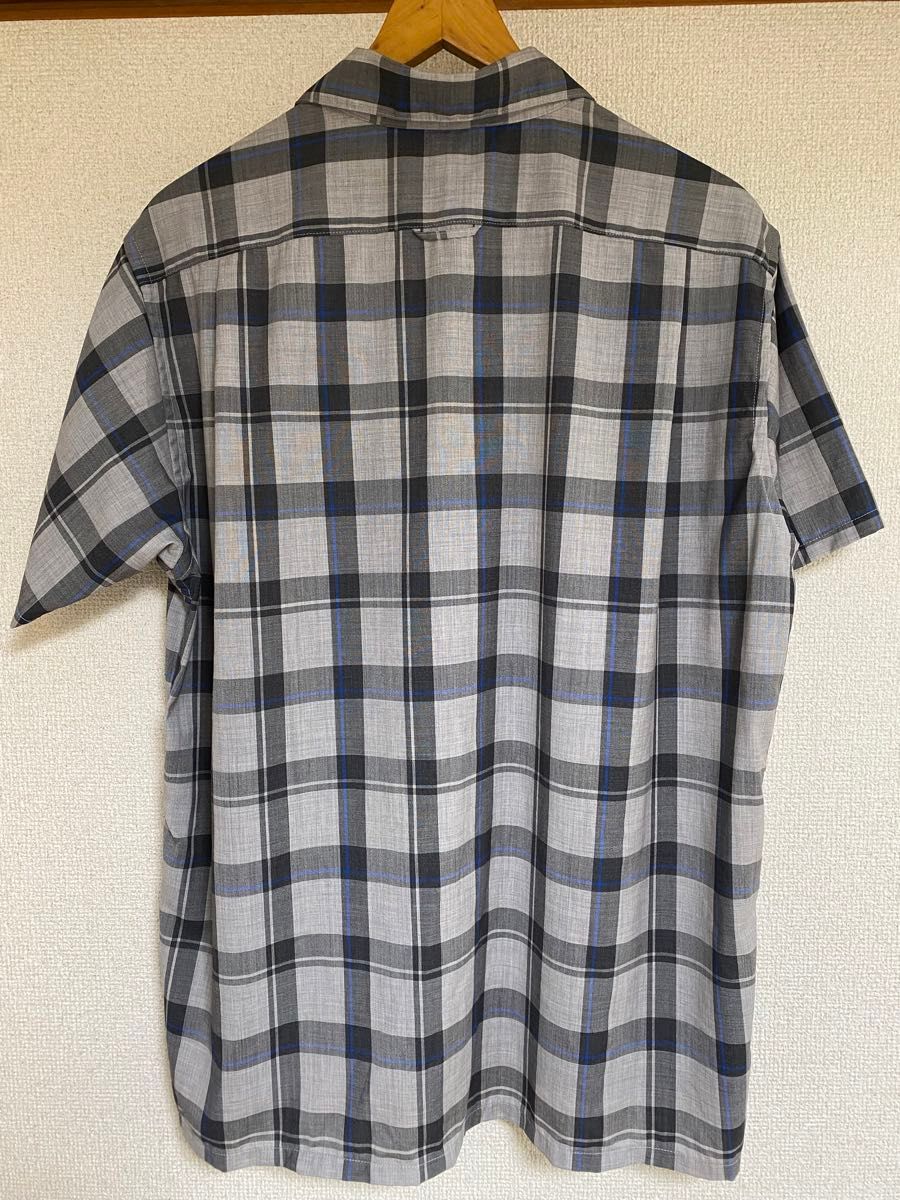 山と道　Merino Short Sleeve Shirt  Gray Check  SIZE  L