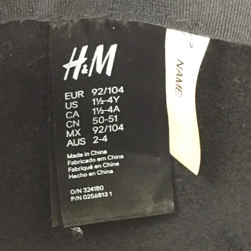 【28388】 H&M エイチアンドエム ハット 帽子 サイズEUR 92/104 ブラック サイズ1歳半-4歳相当 耳つき ダービーハット おめかし キッズ_画像3