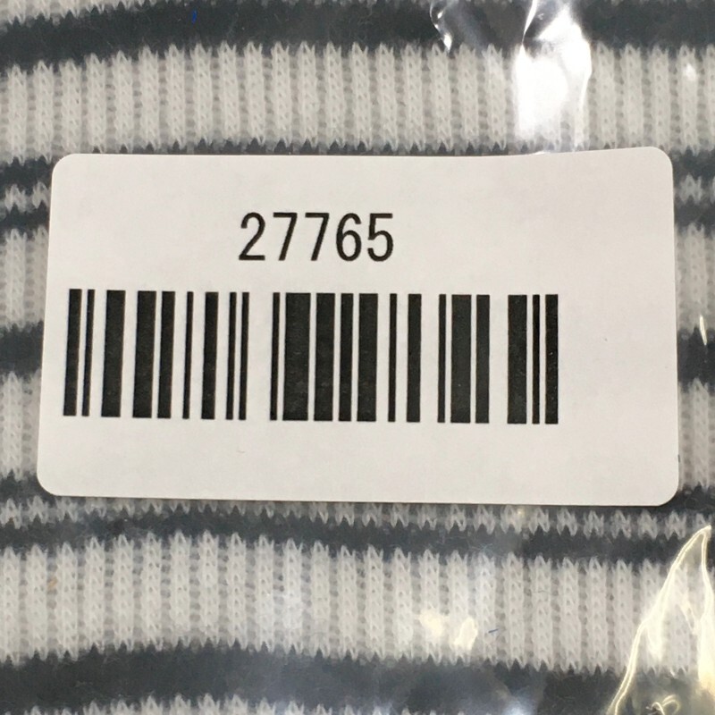 【27765】 Cest Geant 長袖シャツ サイズ120cm ホワイト シンプル ボーダー ハイネック アルファベット刺繍 リボン かわいい 女の子 キッズ