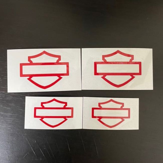  Harley bar & shield cutting sticker red 40×30,50×30 each 2 sheets total 1 set 4 sheets 