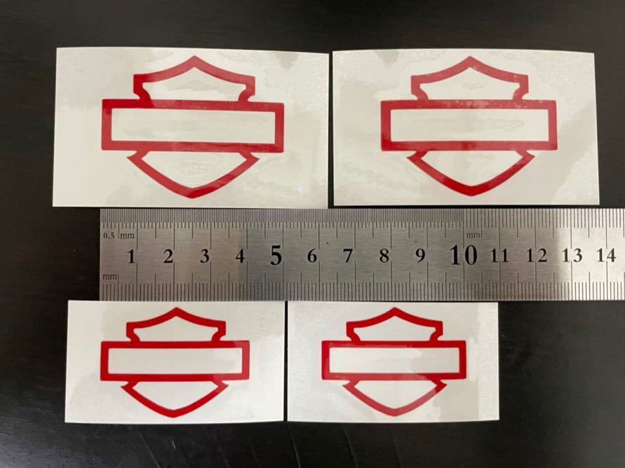  Harley bar & shield cutting sticker red 40×30,50×30 each 2 sheets total 1 set 4 sheets 