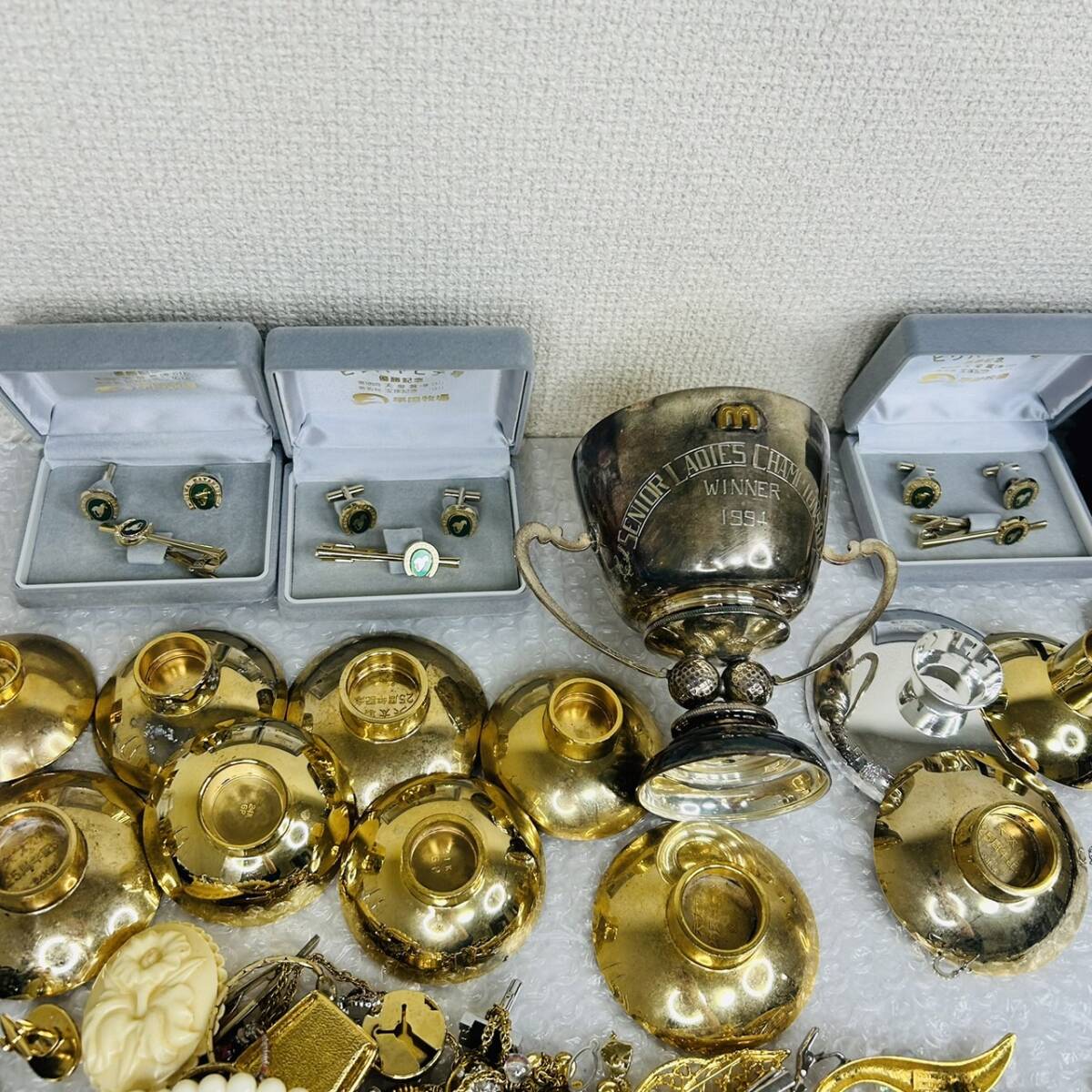 1 jpy start! plating accessory large amount . summarize gross weight 5kg necklace gold cup ring earrings secondhand goods storage goods Burberry equipped 